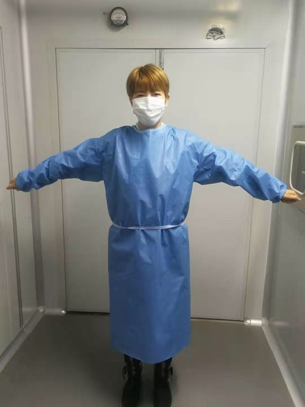 Blue Non Woven Coverall Disposable Dustproof Surgical Isolation Gown